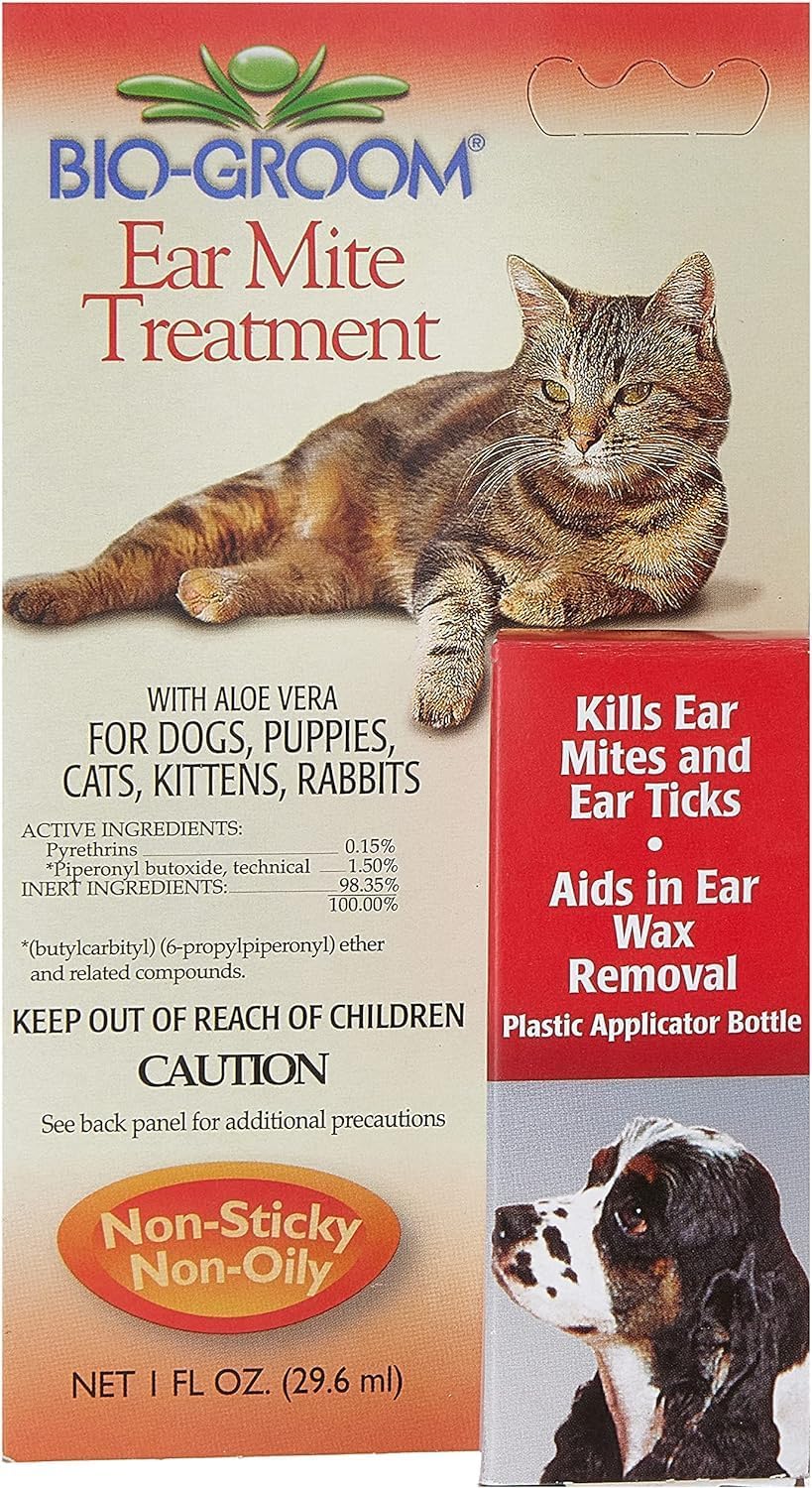 Bio-Groom® Ear Mite Treatment with Soothing Aloe Vera for Dog 1 Oz