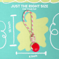 Snugarooz Spike-O-Mite - Red - Rope Toy with Spiky Ball for Fetch and Tug - Non-Toxic for Safe Fun – Perfect for Large Dogs - Made for Recycled Materials