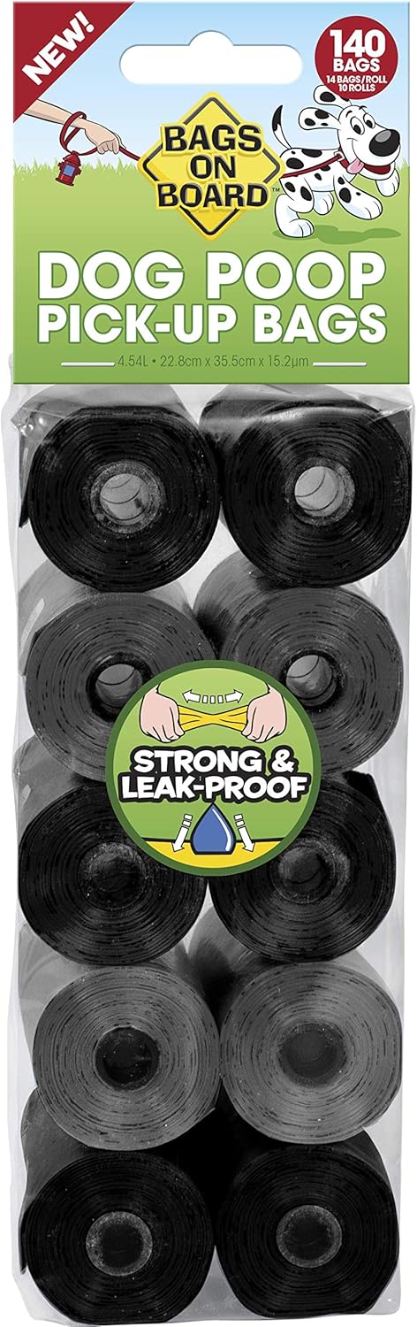 HERO PET Dog Waste Bags Refill, 140 bags, For Dog and Cat Waste Pickup, Black/Grey