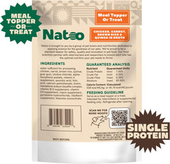 Natoo Dog Food Topper for Picky Eaters, Dog Treat (Chicken, Carrot, Brown Rice, & Quinoa) Dog Toppers for Dry Food, Wet Meal Toppers for Dogs & Puppies, Limited Ingredient Dog Food (Case of 20) 3oz Ea