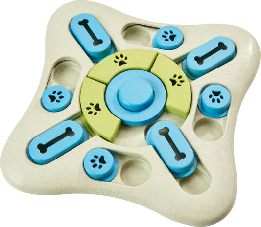 SPOT Seek A Treat Slide' N Turn Puzzle -Interactive Dog Puzzle Toy for Small, Medium & Large Smart Dogs and Cats, Squeaky, Enrichment and Mentally Stimulating Toy for Training and Boredom Buster