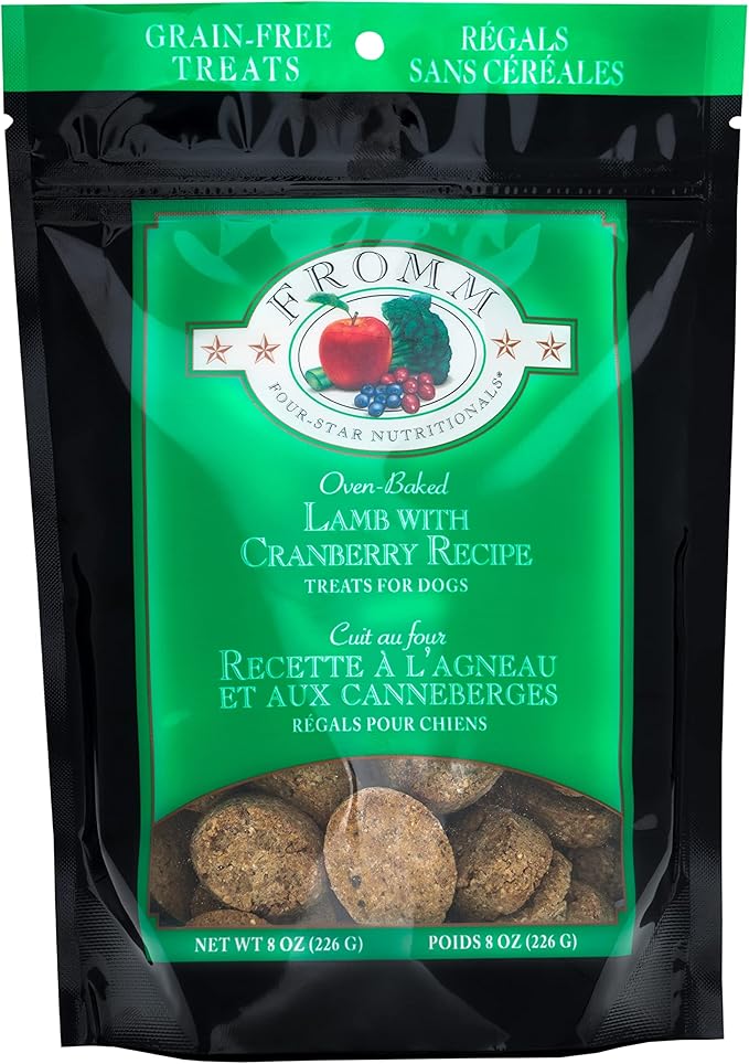 Fromm Four-Star Lamb with Cranberry Grain-Free Dog Treats, 8-Ounce Bag