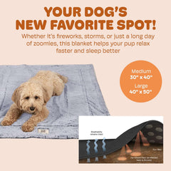 Dog Gone Smart Chilli Kuzzi FIR Blanket - Velvet Velboa and Tipped PV Plush - Ultra-Soft Dog Blanket with Far Infrared Technology - Calms, Relaxes and Heals - Suitable for Every Dog - Slate Blue