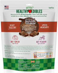 Nylabone Healthy Edibles Natural Dog Chews Long Lasting Meaty Center Beef Flavor Treats for Dogs, Small (12 Count)