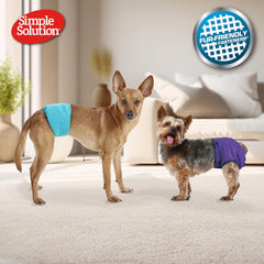 Simple Solution Absorbent Male Wraps with Leak Proof Fit | Excitable Urination, Incontinence,1 Reusable Dog Diaper Per Pack,Whites & Tans