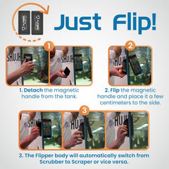 Flipper Cleaner FL!PPER Flipper EDGE Limited Edition Floating Magnetic Aquarium Cleaner | 2-In-1 Dual Blade Scrubber & Scraper Fish Tank Cleaner Tools for Efficient Cleaning & Acrylic Surface Maintenance