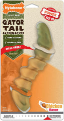 Nylabone Gator Tail Alternative Power Chew Toy for Dogs, Dog Toys for Aggressive Chewers, Chicken Flavor, Large - Up to 50 lbs, 1 Count