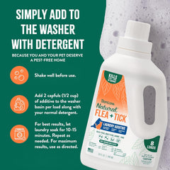 TropiClean Flea and Tick Laundry Additive, Laundry Detergent Booster, Safe for Dogs, Cats, & Home, Powerful Treatment Laundry Addition 32 oz