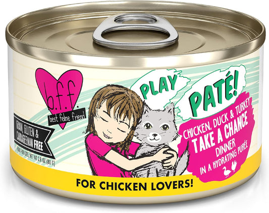 Weruva B.F.F. Play - Best Feline Friend Paté Lovers, Aw Yeah!, Chicken, Duck & Turkey Take a Chance with Chicken, Duck & Turke