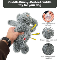 SPOT Cuddle Bunnies Dog Toy - Soft, Plush Fabric Dog Toy with Squeaker, Perfect for Cuddling, Great for Dogs and Puppies of All Ages, Medium to Large Breeds - 13" Rabbit, Assorted Colors