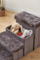 Pet Stairs for Dogs and Cats, 4 Steps, Soft Velvet Cover, Wooden Frame, Easy Assembly