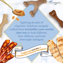 Nylabone Gourmet Style Femur Bone Strong Chew Toy for Puppies, Bacon Flavor, Small - Up to 25 Ibs, 1 Count