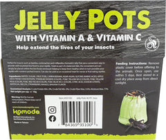 Komodo Jelly Pots Mixed Fruit Flavor Insect Food | Individually Portioned | Provides Nutrition & Hydration for Fruit-Eating Reptiles 40 Count Display (16g per Cup)