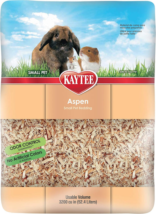 Kaytee Aspen Small Animal Pet Bedding For Pet Guinea Pigs, Rabbits, Hamsters, Gerbils, and Chinchillas, 52.4 Liters