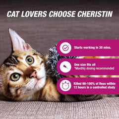 Elanco Cheristin Flea Treatment & Prevention for Cats | Fast acting topical flea treatment for cats over 1.8 lbs |