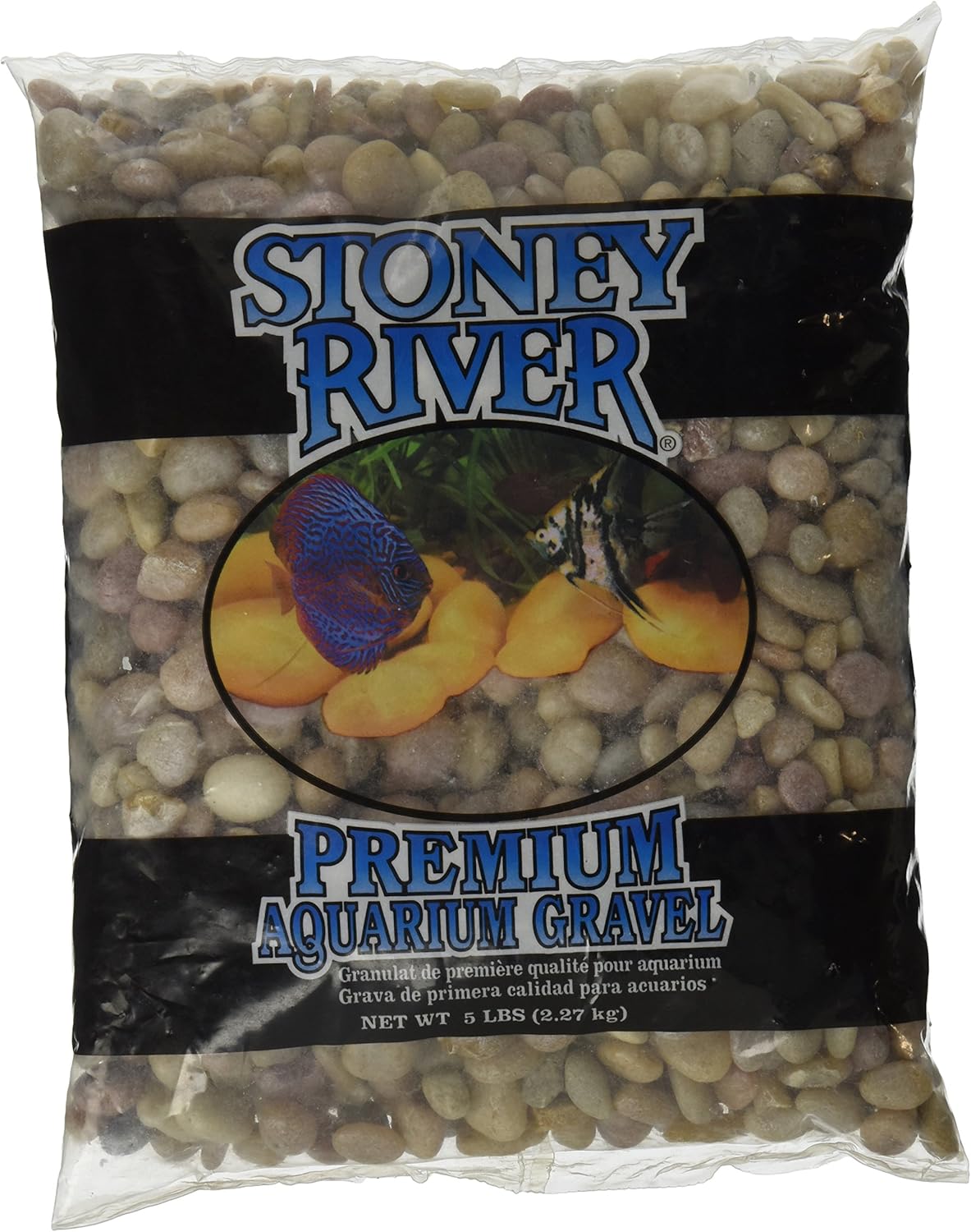 Estes Stoney River Jumbo Gems Natural for Freshwater Aquariums, 5-Pound Bag