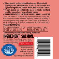 Evanger's Against The Grain Nothing Else! Salmon Flavor Dog Food - 11 oz Cans (Pack of 12)