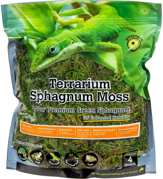 Galápagos (05213) Terrarium Green Sphagnum Moss, Natural