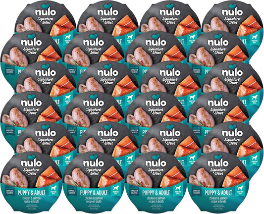 Nulo Dog Signature Stew Chicken & Salmon in Broth, 16 x 6 oz Cup