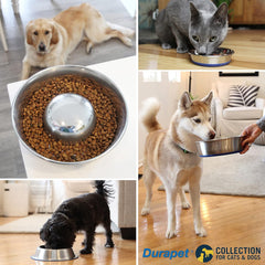 OurPet's DuraPet Premium Dishwasher Safe Stainless Steel Dog Bowl for Food or Water [Multiple Sizes for Small to Large Dogs] in Traditional or Wide Base Design