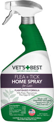 HERO PET Vet's Best Natural Flea and Tick Home Spray for Cats – Natural Plant-Based Formula with Certified Essential Oils – Indoor Flea Treatment for Home Use – Safe and DEET-Free – 32 oz Bottle