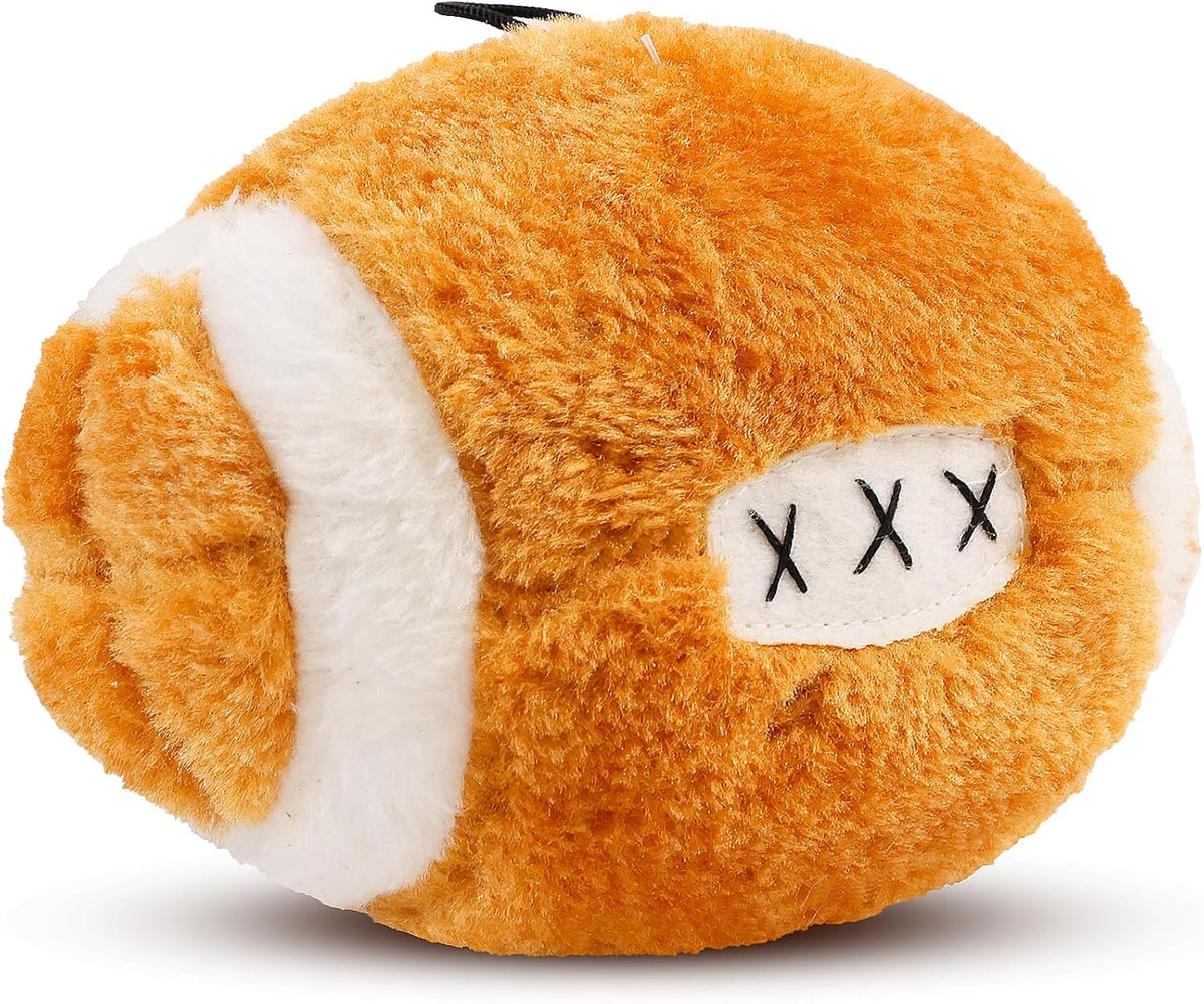 SPOT Plush Football Dog Toy with Squeaker | Soft, Plush Fabric Football Squeak Toy for Small and Large Dog Breeds | Fetch Toy for Throwing and Chasing | 4.5"