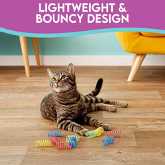SPOT Thin Colorful Springs Cat Toys - Bouncy Coils for Medium Indoor Cat Breeds to Bite, Swat, Chase - Keeps Cats & Kittens Entertained for Hours - 3 inches Long, 10 Pcs, Multi Colors