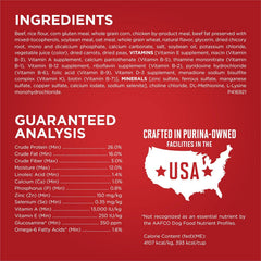 Purina ONE Small Bites Beef and Rice Formula Small High Protein Dry Dog Food Natural With Added Vitamins, Minerals and Nutrients - 16.5 lb. Bag