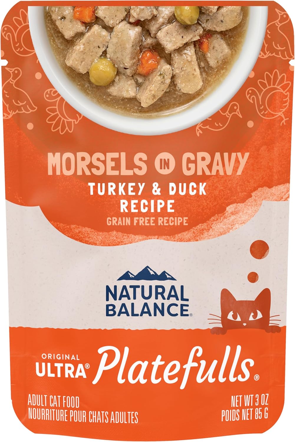 Adult Grain Free Wet Cat Food, Turkey & Duck Recipe, 3 Ounce Pouch (Pack of 4)