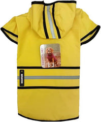 SPOT Rainy Days Slicker - Yellow Dog Rain Jacket With Hood, Reflective Strip for Safety, Leash Hole & Adjustable Velcro Belly Strap, 100% Polyester Water Resistant Pet Raincoat - XX-Large, 25in Long