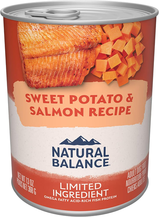 Natural Balance Limited Ingredient Diet Sweet Potato & Fish | Adult Grain-Free Wet Canned Dog Food | 13-oz. Can, (Pack of 12)