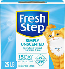 Fresh Step Simply Unscented Clumping Litter, Fresh Step Unscented Cat Litter with Activated Charcoal Technology, 25 lb. Box
