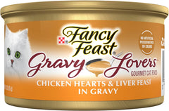 Purina Fancy Feast Gravy Lovers Chicken Hearts and Liver Feast Grilled Gourmet Cat Food in Wet Cat Food Gravy - (Pack of 24) 3 oz. Cans