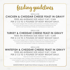 Purina Fancy Feast Delights with Cheddar Grilled Chicken, Turkey or Whitefish and Cheddar Cheese Feast in Gravy Wet Cat Food Variety Pack - (Pack of 24) 3 oz. Cans