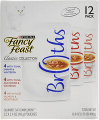 Purina Fancy Feast Broths Classic V-Pack Food, (12ct)