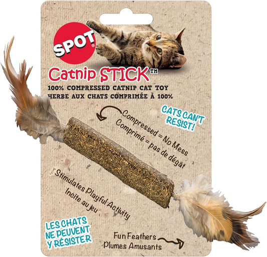 SPOT Ethical Pets Catnip Stick Cat Toy with Feathers, 12"