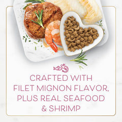 Purina Fancy Feast Dry Cat Food Filet Mignon Flavor with Seafood and Shrimp - (Pack of 4) 16 oz. Bags
