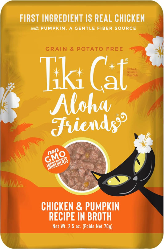 Tiki Cat Aloha Friends, Chicken & Pumpkin, Grain-Free & High Moisture, Wet Cat Food for All Life Stages