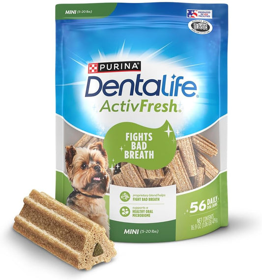 Purina DentaLife Dental Care Small/Medium Dog Chews, ActivFresh Daily Oral Care - 6.9 oz
