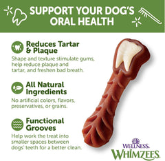 Whimzees Brushzees Dental Dog Treats for Medium Dogs (25-40 lbs)