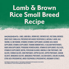 Natural Balance Limited Ingredient Small-Breed Adult Dry Dog Food with Healthy Grains, Lamb & Brown Rice Recipe, 12 Pound (Pack of 1)