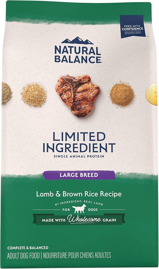 Natural Balance Limited Ingredient Large Breed Adult Dry Dog Food with Healthy Grains, Lamb & Brown Rice Recipe