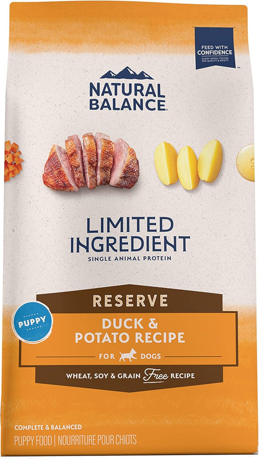 Natural Balance Limited Ingredient Puppy Grain-Free Dry Dog Food, Reserve Duck & Potato Recipe, 12 Pound (Pack of 1)