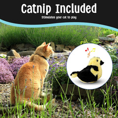 SPOT Song Birds Cat Toys - Touch Activated Singing Catnip Toy Mimics Real Bird Songs, Battery Operated Toy Satisfies Cat's Natural Urge to Hunt - One 5" Song Bird, Assorted Colors