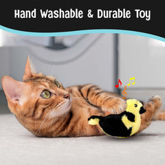 SPOT Song Birds Cat Toys - Touch Activated Singing Catnip Toy Mimics Real Bird Songs, Battery Operated Toy Satisfies Cat's Natural Urge to Hunt - One 5" Song Bird, Assorted Colors