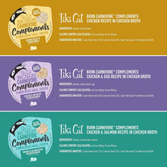 Tiki Cat Born Carnivore Complements Variety Pack, Chicken Blends, Wet, High-Protein & High-Moisture Cat Food Topper
