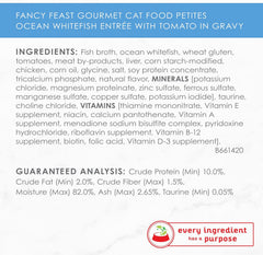 Purina Fancy Feast Gourmet Gravy Wet Cat Food, Petites Ocean Whitefish With Tomato Entree - (Pack of 12) 2.8 oz. Tubs