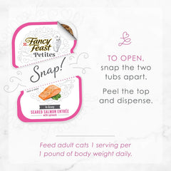 Purina Fancy Feast Gourmet Gravy Wet Cat Food, Petites Seared Salmon With Spinach Entree - (Pack of 12) 2.8 oz. Tubs
