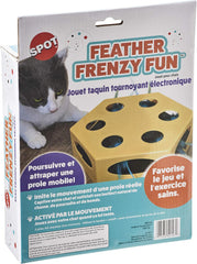 SPOT Feather Frenzy Fun/Electronic Spinning Teaser Cat Toy