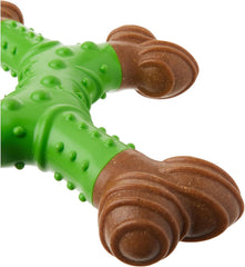 SPOT Bam-Bones Dental X-Bone - Made with Bamboo Fiber and a Massaging Rubber Center to Keep Teeth Clean, Durable Oral Care Dog Chew for Light Chewers & Teething Puppies Under 40lbs, 8in, Apple Flavor